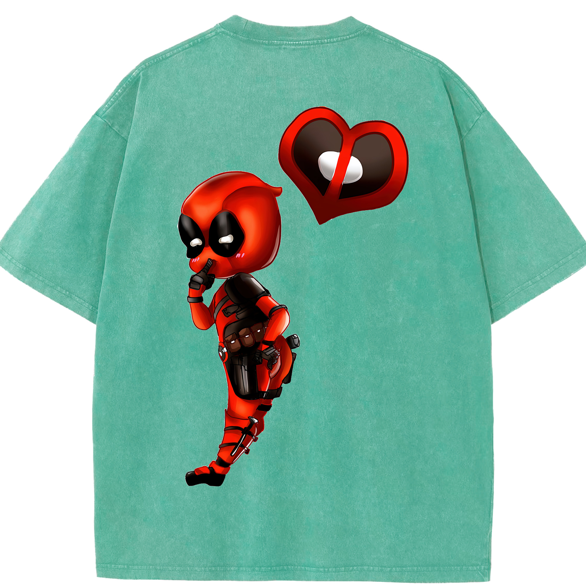 （画像用） Deadpool デッドプール 綿100% ヴィンテージ風 半袖Tシャツ（背面プリント）